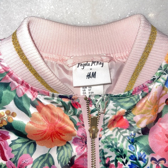 H&M + Angela McKay satin floral bomber jacket - Picture 3 of 5